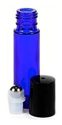 Vivaplex, 6 Botellas Enrollables De Vidrio Azul Cobalto De 1
