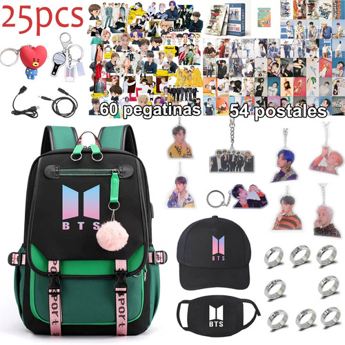 Juego De Mochilas Recargables Bts 25pcs Student