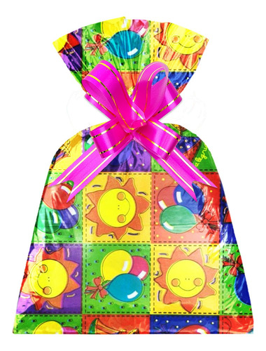 50 Unidades - Saco De Presente 25x36cm Alegria