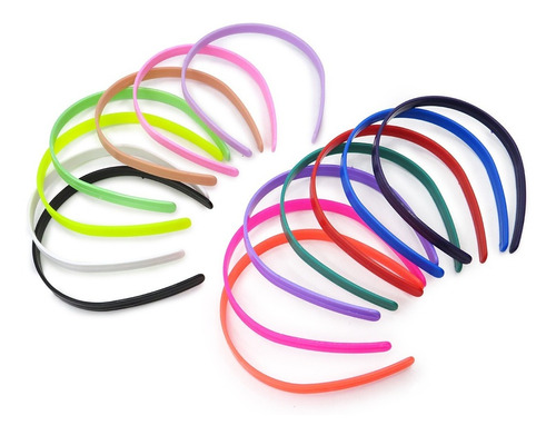 Vinchas Plasticas Para Forrar Lisas 1 Cm Colores X 10 Unid