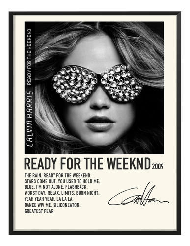 Poster Calvin Harris Album Tracklist Ready For Weekend 80x60