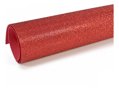 Goma Eva Con Brillantina 40x60 Roja - Goldin Papelería