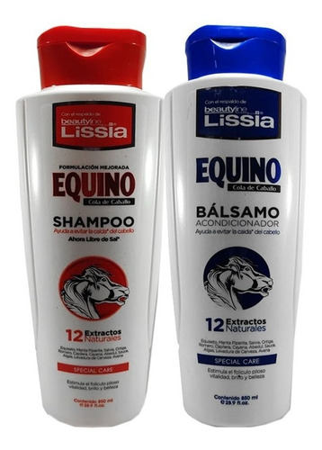 Kit Shampoo + Acondiciondor Lissia Equino Cola Caballo 850ml