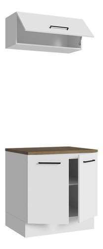 Mueble Modular Integral Almacenamiento Garaje Madesa Color Blanco/marron
