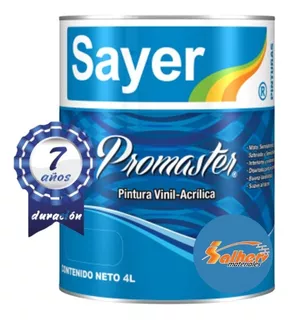 Pintura Vinil-acrilica Lavable Satinado Promaster 7años 4 L