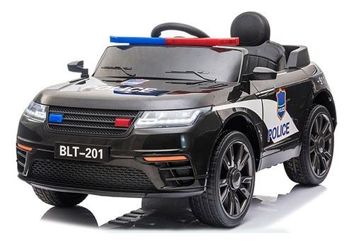 Carro Moto Electrico Niños Land Rover Llanta Caucho Police Color Negro