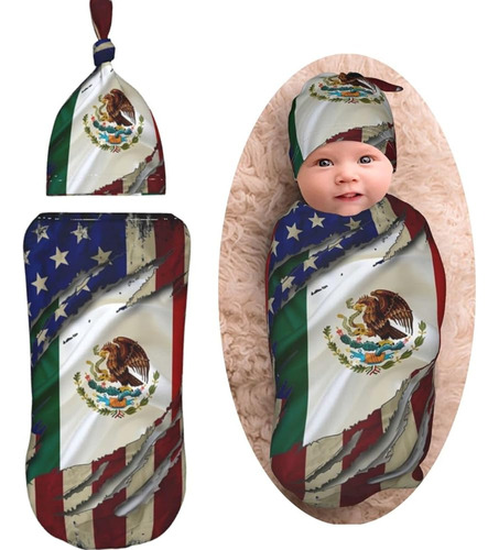 Auhomea Bandera Americana Con Bandera Mexicana Manta De Niño