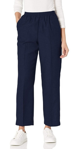 Pantalon Dama Extra 24w Alfred Dunner Pull-on Azul Marino