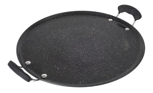 Imagen 1 de 2 de Comal Redondo Antiadherente Mármol Negro 34.5cm Swiss Silver