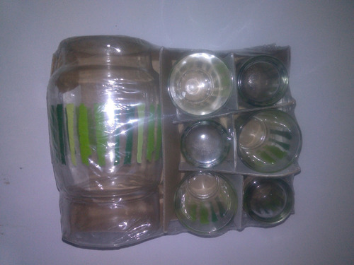 Juego De Vasos Y Jarra De Vidrio 1.6 Litro 6 Vasos