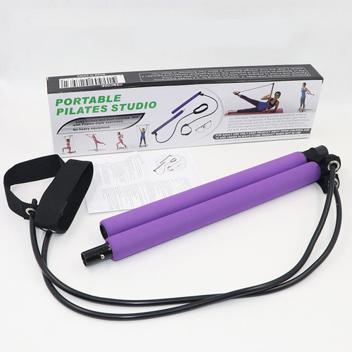 Barra Portatil De Pilates Ajustable Con Ligas De Resistencia