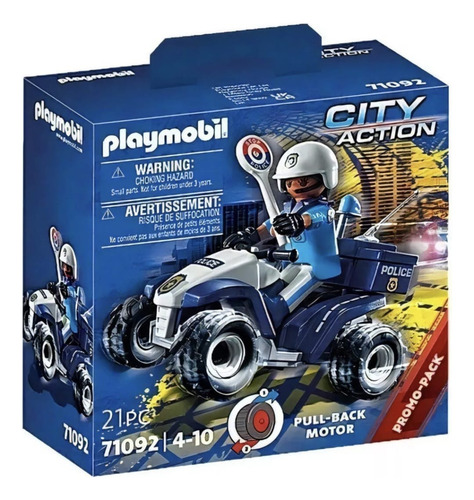 Figura Armable Playmobil City Action Policía Speed Quad 21 Policía (Usado)