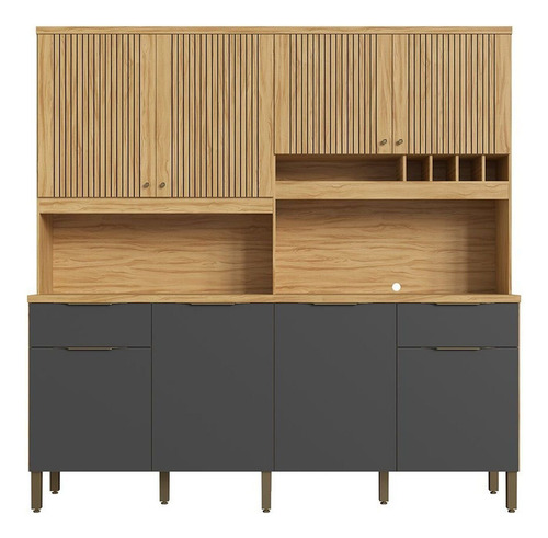 Cozinha Compacta Com 8 Portas 2 Gavetas E Mini Adega
