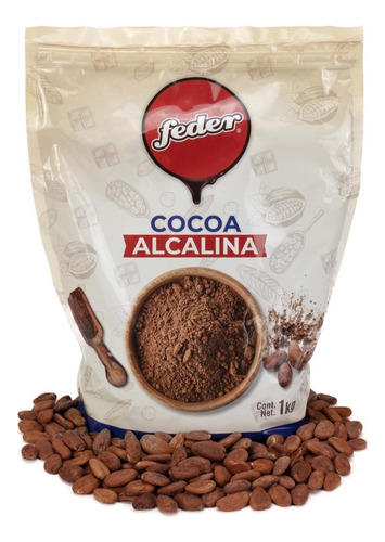 Cocoa Alcalína Feder Salvatierra  Chocolate Con Sin Agregado Sin Gluten Bolsa 1 kg