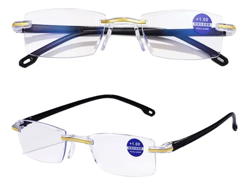 2 Gafas De Lectura Sin Marco Con Bordes Cortados, Antiluz Az