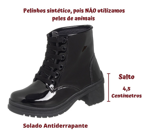 Imagem 8 de 9 de Botinha Infantil Coturno Feminino Bota Menina Cano Alto Moda