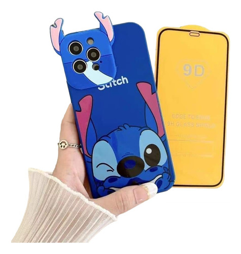 Case Stitch Espejo + Mica Cristal Para iPhone 13 Pro Max