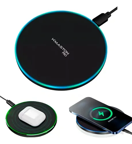 Carregador Turbo Wireless Qi 15w Sem Fio Indução Para Celular Rápido LED