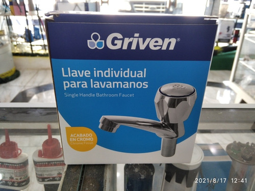 Llave Lavamanos Individual Metal Cromado Agua Fría Griven