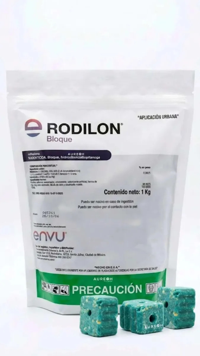 Rodilon Bloque Rodenticida Ratas Ratones Cebo 1 Kg