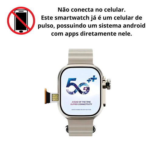 Smartwatch Ultra 3 Ai Chip 5g Câmera Wifi 16gb + 7 Pulseiras
