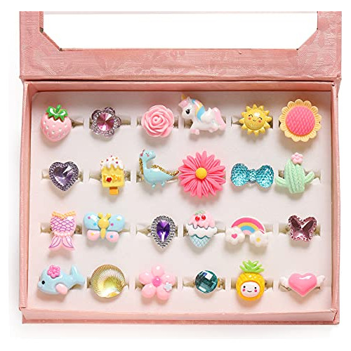 Anillos De Joyeria Para Niña Pequeña En Caja