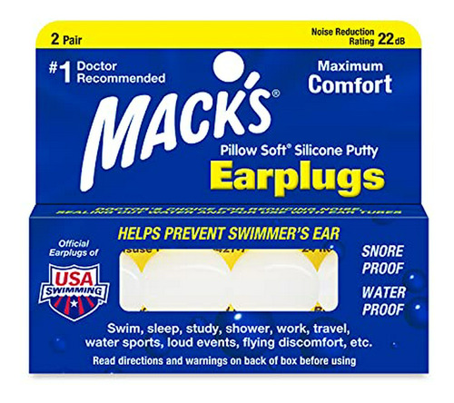 Tapones Para Oídos - Mack S Pillow Soft Silicone Earplugs 2 