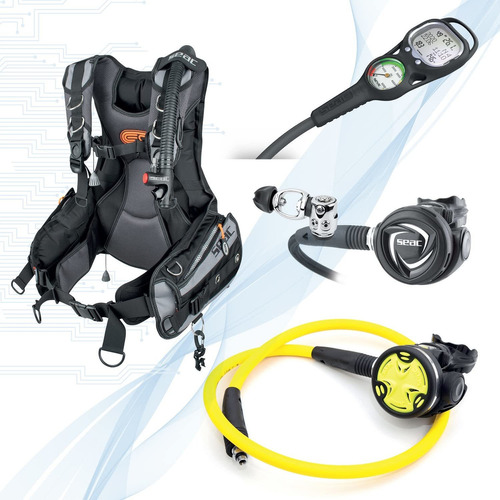 Seac Eq-pro Screen Essential, Kit De Equipo De Buceo Con Bc.