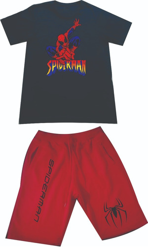 Conjunto Deportivo Spiderman Hombre Araña Pantalont+camiseta
