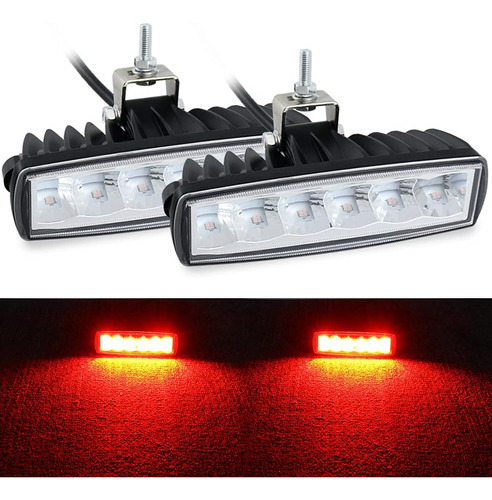 Barra De Luces Led Rojas De Conducción, 2 Unidades, 30 W, 6 