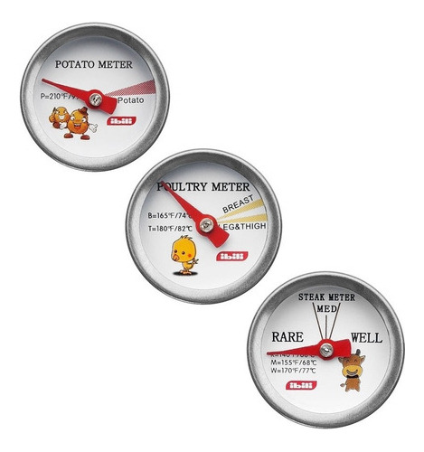Termómetro  Con Sonda Juego De 3 Papa Aves Y Carnes Ibili