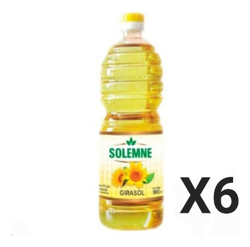 Aceite De Girasol X 900ml X 6 Unidades Solemne 