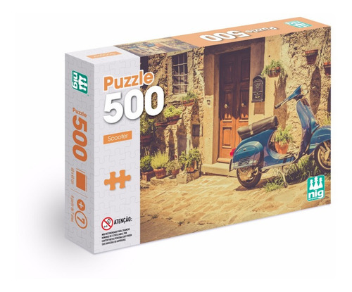 Jogo Quebra Cabeça 500 Pçs Puzzle Paisagem Scooter 60x40cm  