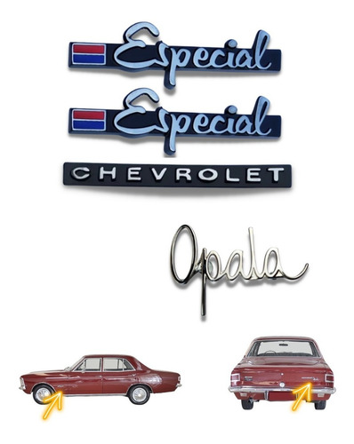  Emblemas Plaquetas Chevrolet Opala Especial 72 73 74