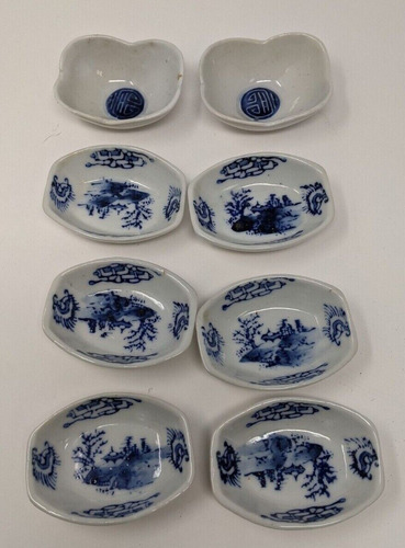 Oriental Porcelain Condiment Dip Small Rectangle Dishes  Ccq