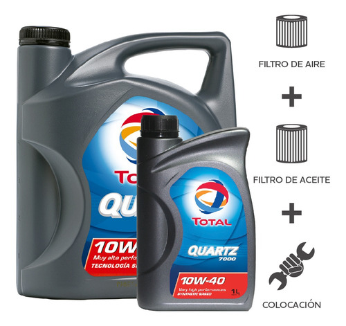 Cambio Aceite Total 7000 10w40+ F Aceite + F Aire + Coloc 5l