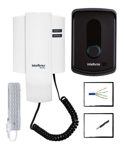 Kit Interfone Residencial Ipr 8010 Intelbras Com Cabo 50 Mts