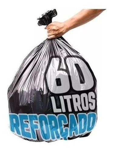 Saco De Lixo 60l  C/100 Un Preto Reforçado