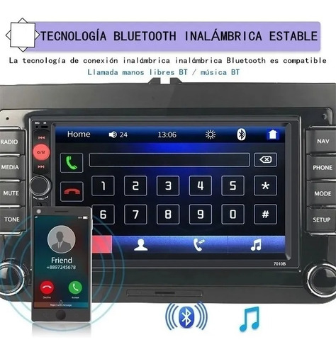Imagen 6 de 10 de Pantalla Táctil Estéreo Bluetooth De 7 Pulgadas Mirror Link