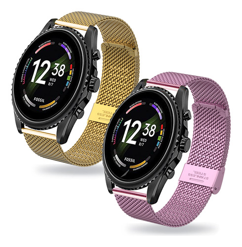2 Correas De Metal Para Fossil Gen 6 44 Mm/gen 5e 44 Mm