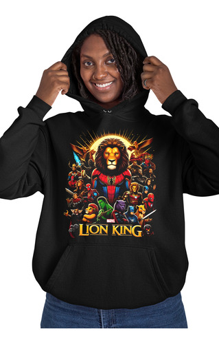 Sudadera Con Capucha Negra Unisex Mufasa Marvel