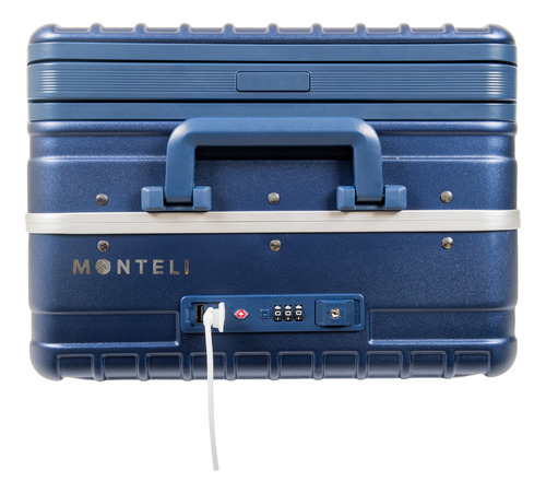 Maleta De Viaje 20 Pulgadas De Mano Azul Asa Grande Monteli Azul Oscuro Lisa