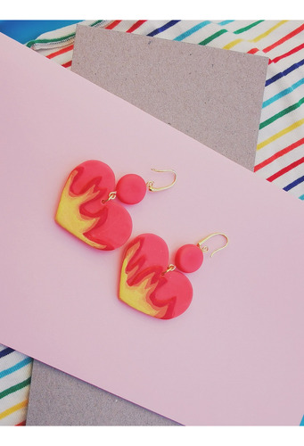 Aretes Corazon Fuego Gurami Kiss