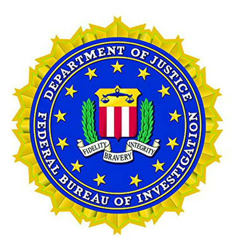 Departamento De Justicia Fagraphix Fbi La Etiqueta Engomada 