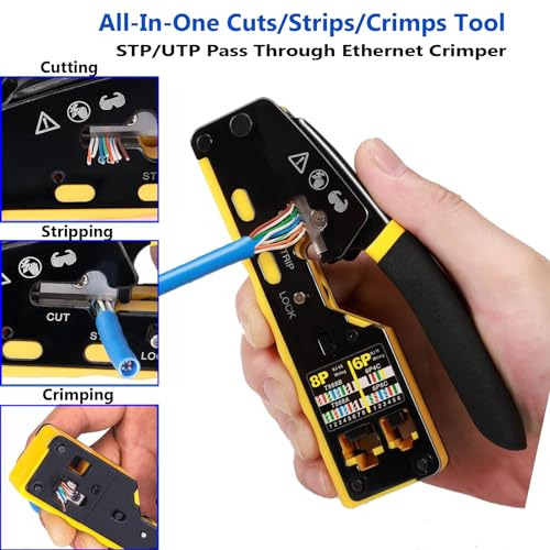 Herramienta Crimpado Ethernet Rj45 Cat5 Cat6 Cat7 Cat8 Lan C
