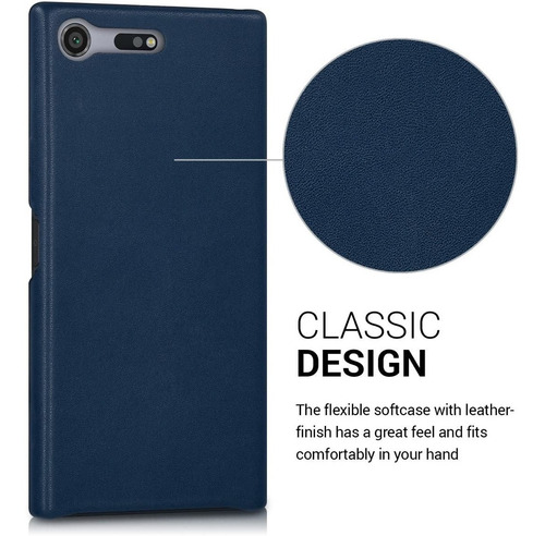 Imagen 5 de 6 de Funda Kwmobile Sony Xperia Xz Premium Leather Dark Blue