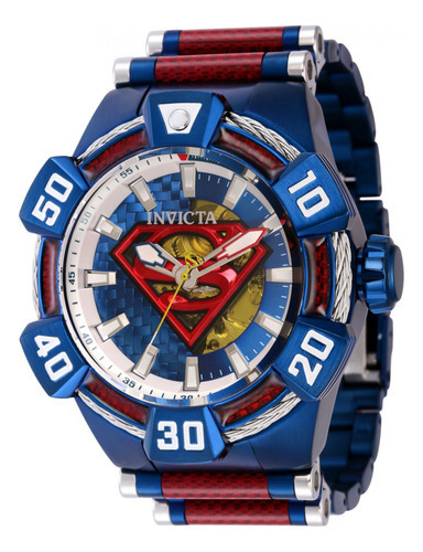 Reloj Para Hombres Invicta Dc Comics 41001 Rojo, Azul, Acero Color de la correa Azul