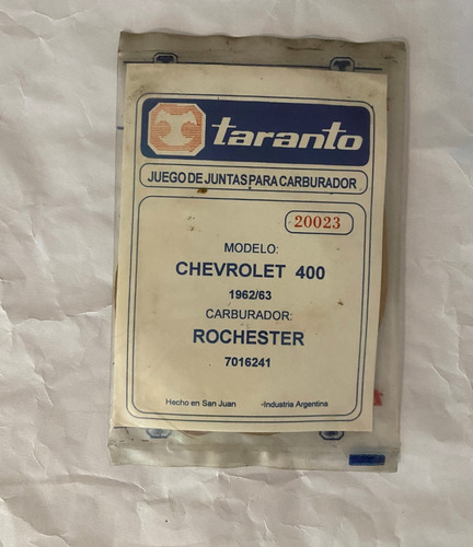 Juntas Carburador - Chevrolet 400 - Carburador Rochester