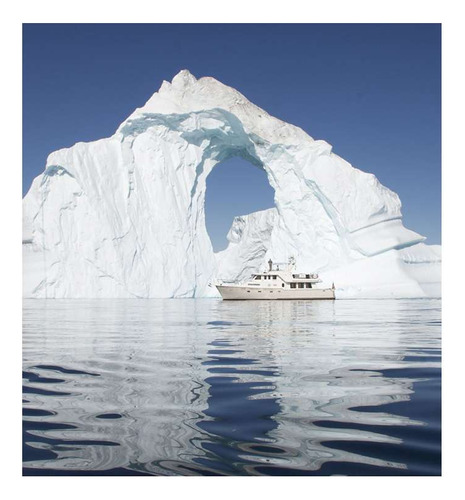 Vinilo 30x30cm Iceberg Bote Mar Helado Hielo Blanco N1