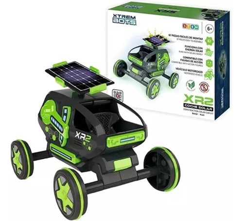 Kit Set Construccion Auto Xr2 Solar Car Xtrem Bots Color Verde